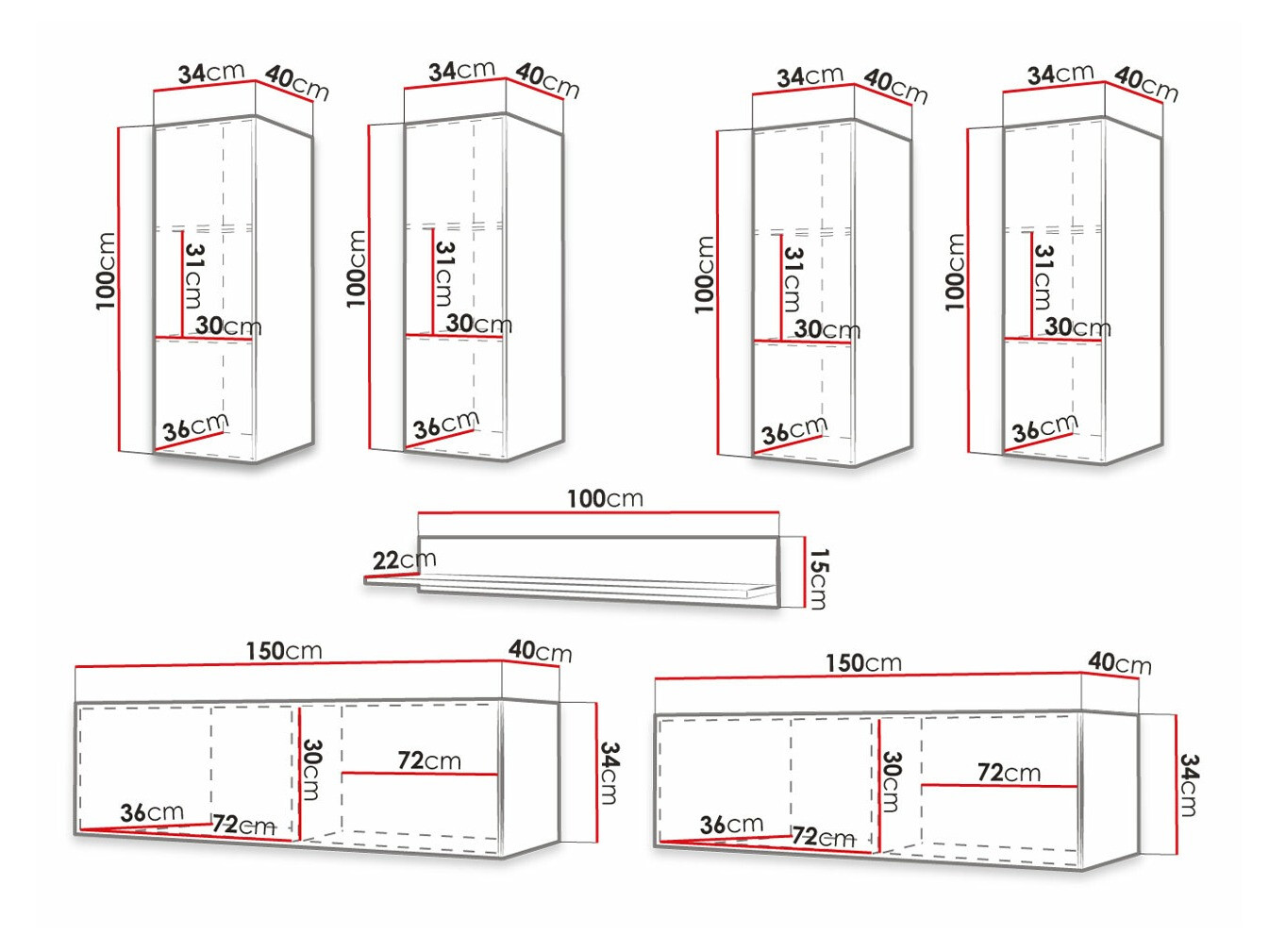 Komplet za dnevno sobo Anulio IV (Črna)