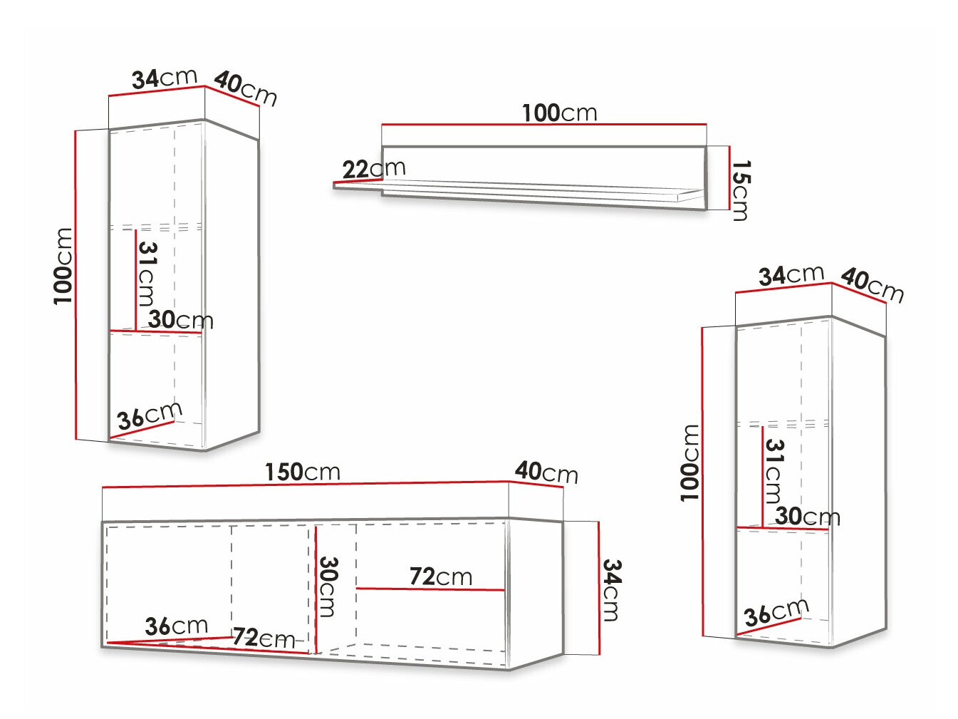 Komplet za dnevno sobo Elblaru 113 (Črna)