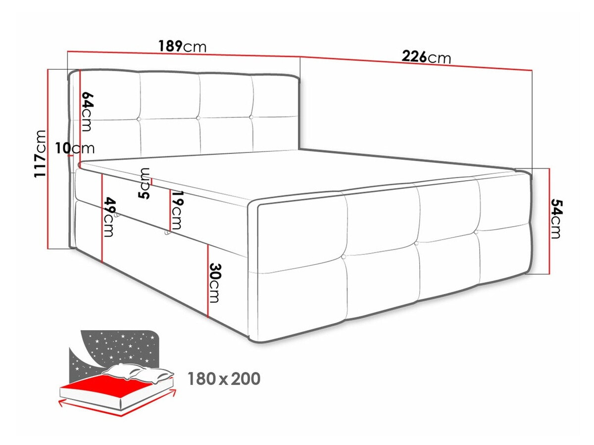 Boxspring postelja ComfiDream Tirara (Fresh 13)