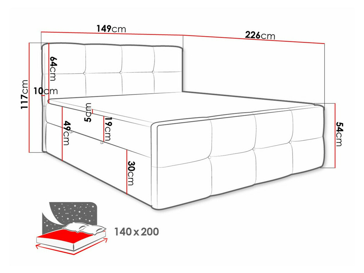 Boxspring postelja ComfiDream Tirara (Fresh 32)