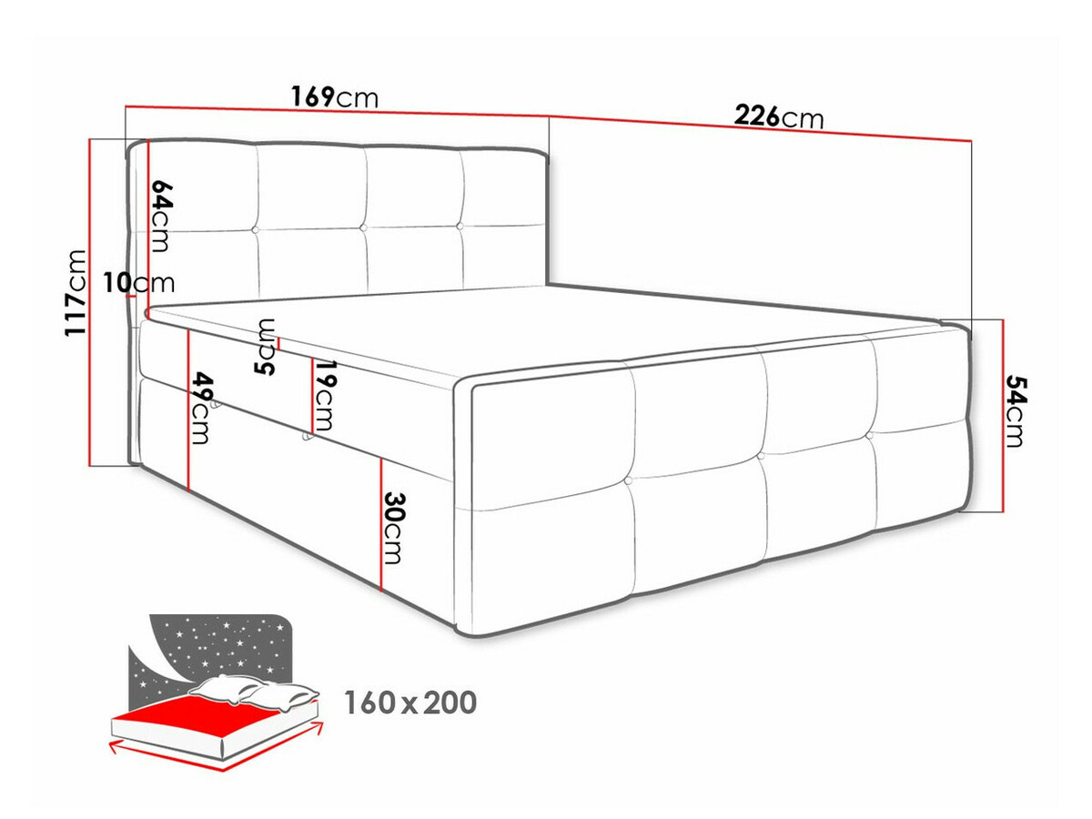 Boxspring postelja ComfiDream Tirara (Fresh 32)
