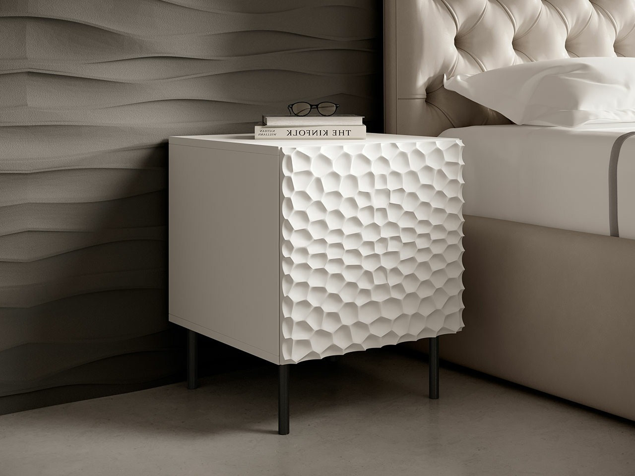 Komplet nočnih omaric Charlotte 172 (Bela + Črna)