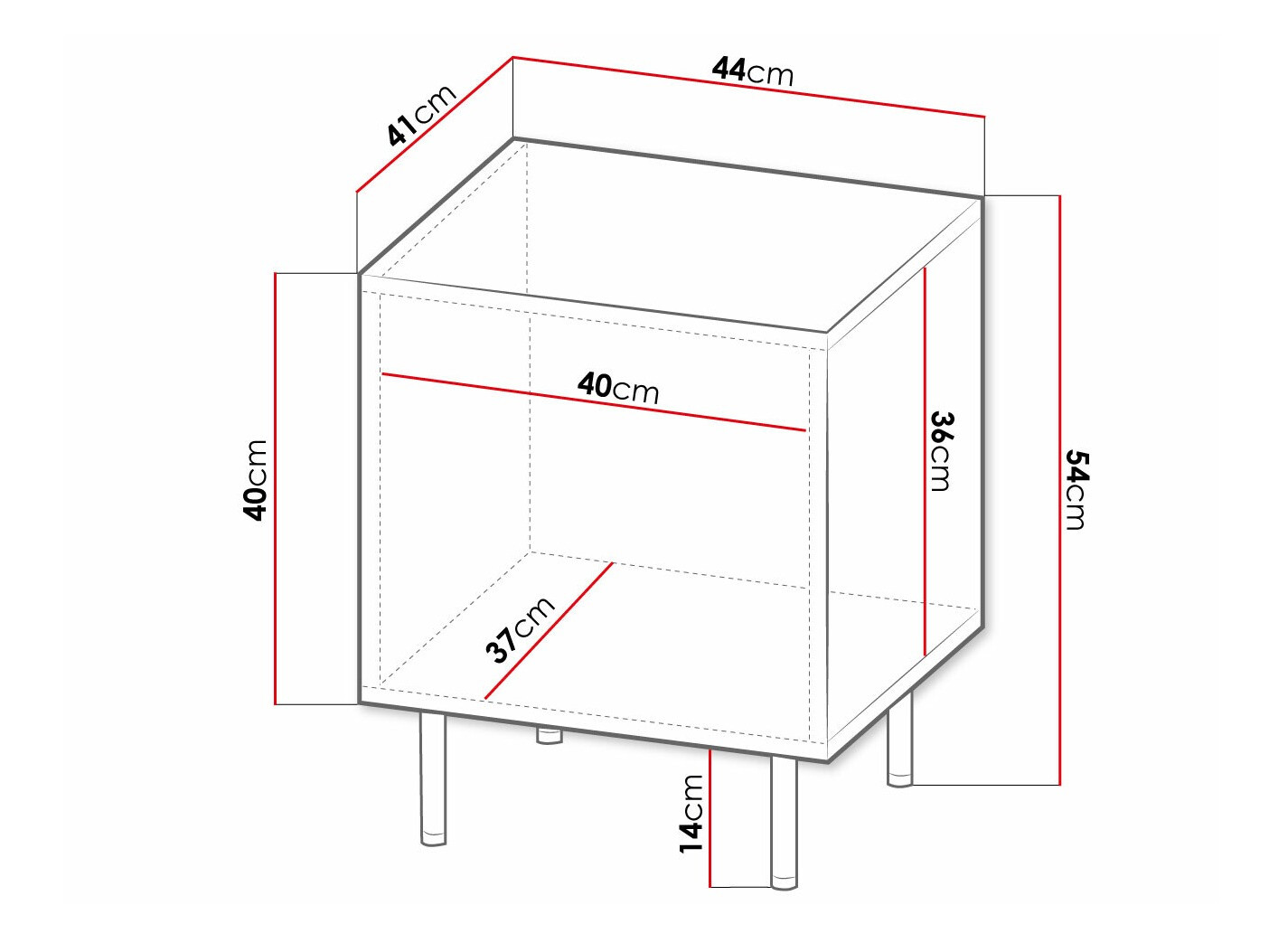 Komplet nočnih omaric Charlotte 172 (Bela + Črna)
