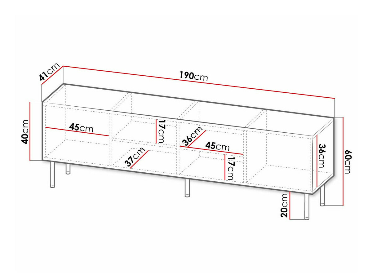 TV-omarica Charlotte 171 (Črna + Zlata)