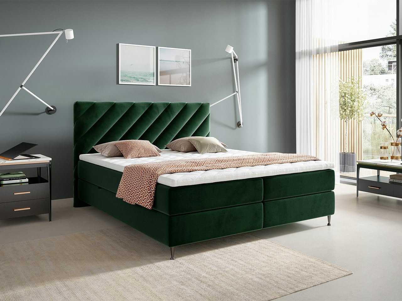 Boxspring postelja ComfiDream 176 (Fresh 13)