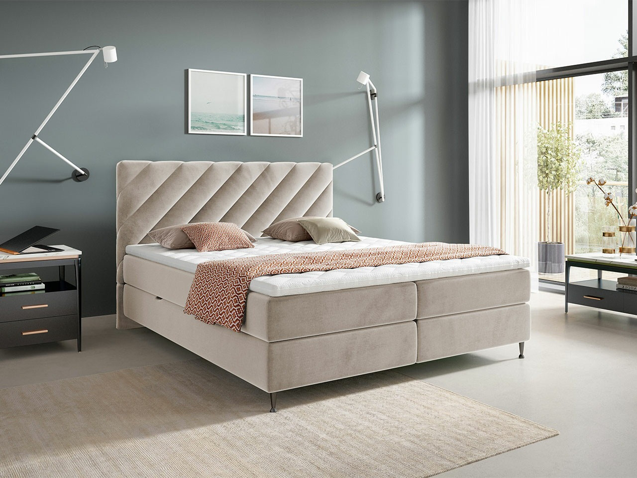 Boxspring postelja ComfiDream Onaona (Fresh 1)