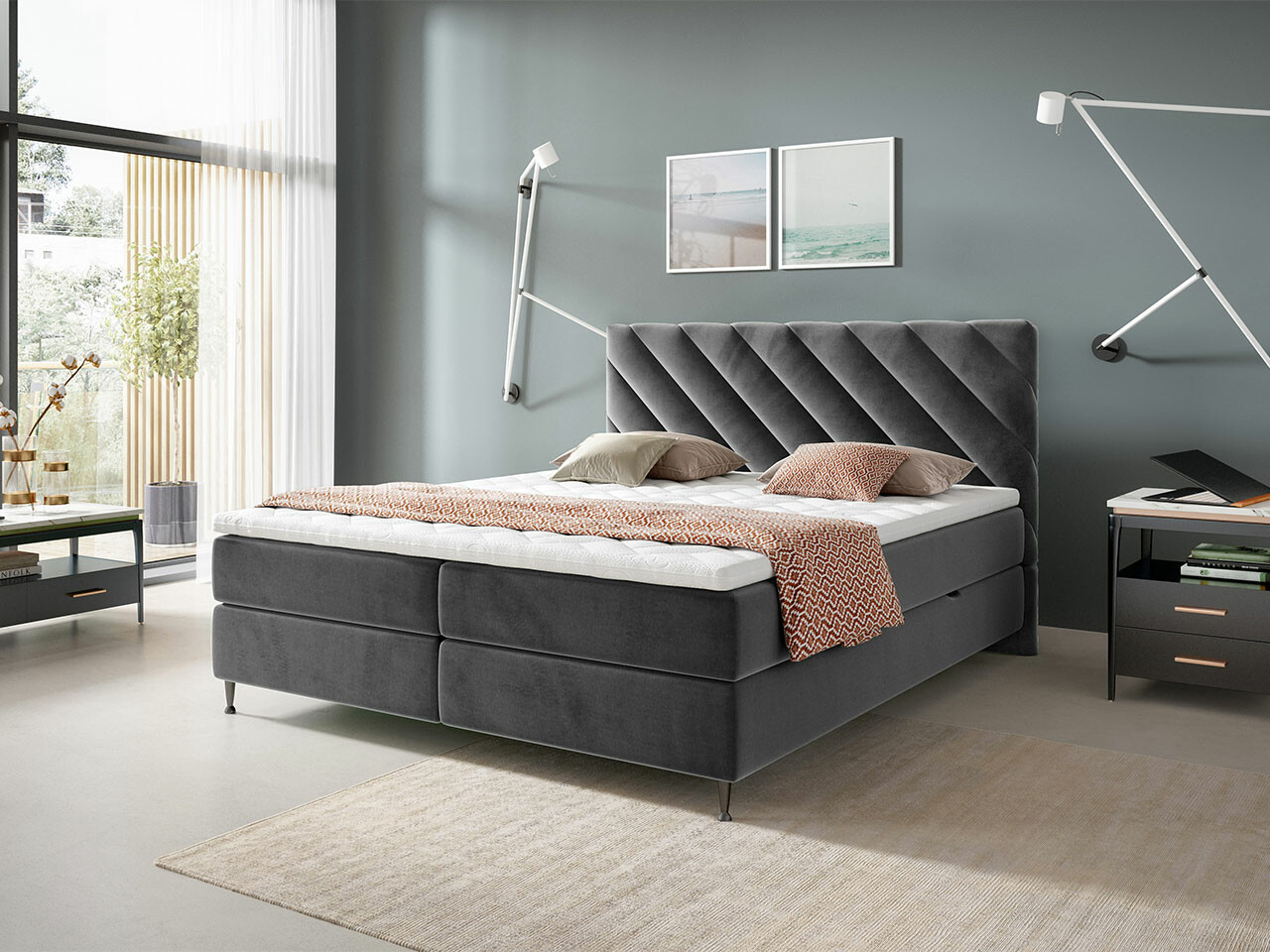 Boxspring postelja ComfiDream Onaona (Fresh 32)