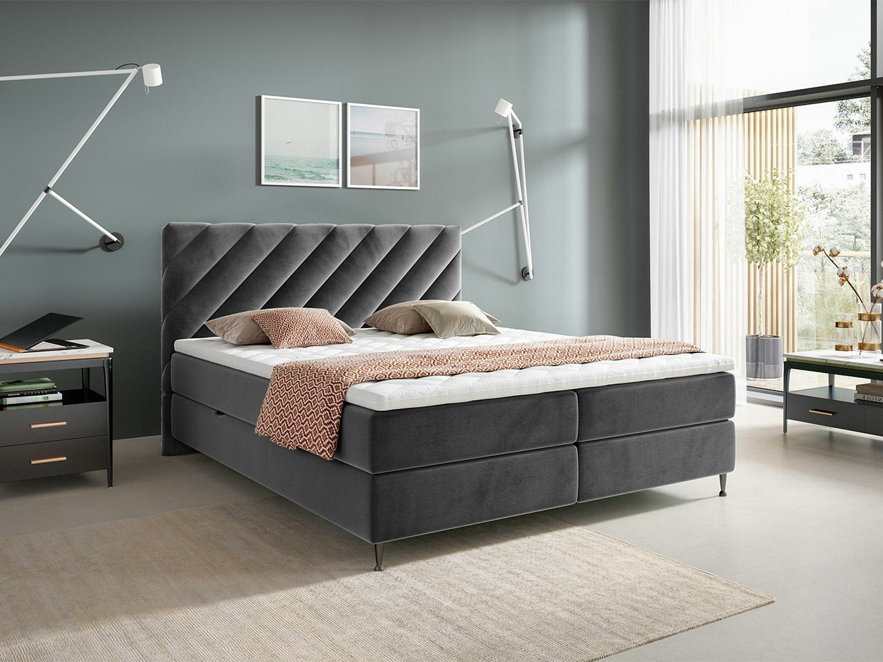 Boxspring postelja ComfiDream Onaona (Fresh 32)