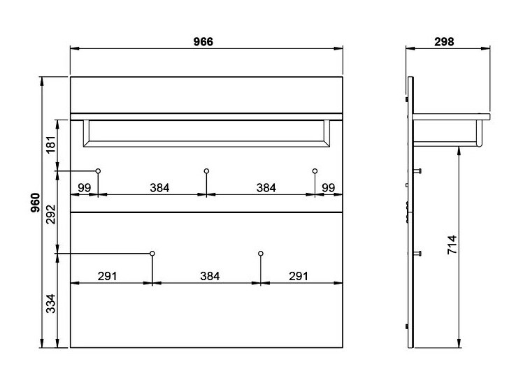 Obešalnik Fivsori 107 (Sijaj siva + Grafit)