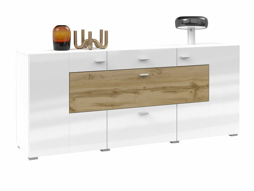 Komoda Mondalo 104 (Wotan hrast + Sijaj bela)