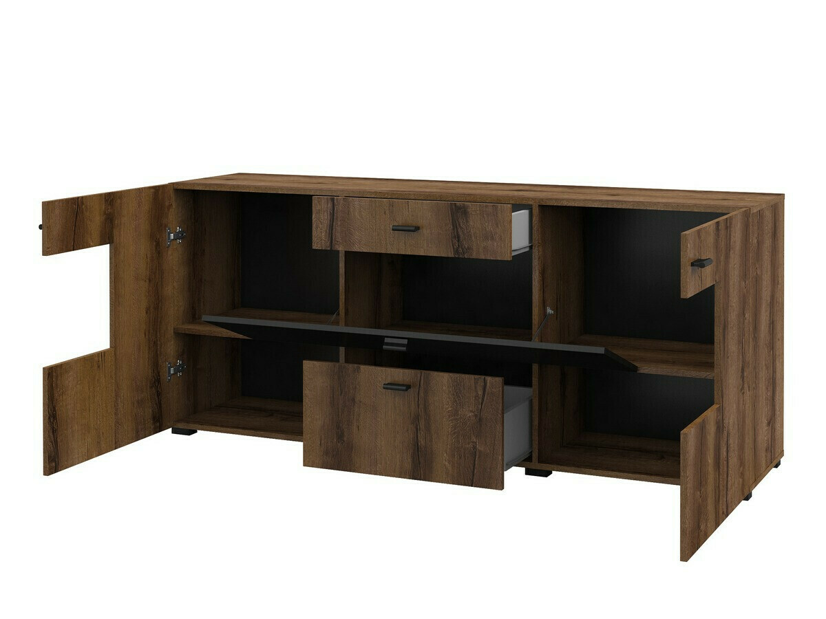 Komplet za dnevno sobo Mondalo 105 (Monastery hrast + Mat črna)