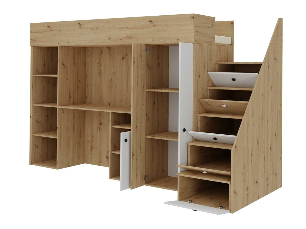 Visoka postelja Hartford 362 (Artisan hrast + Črna)