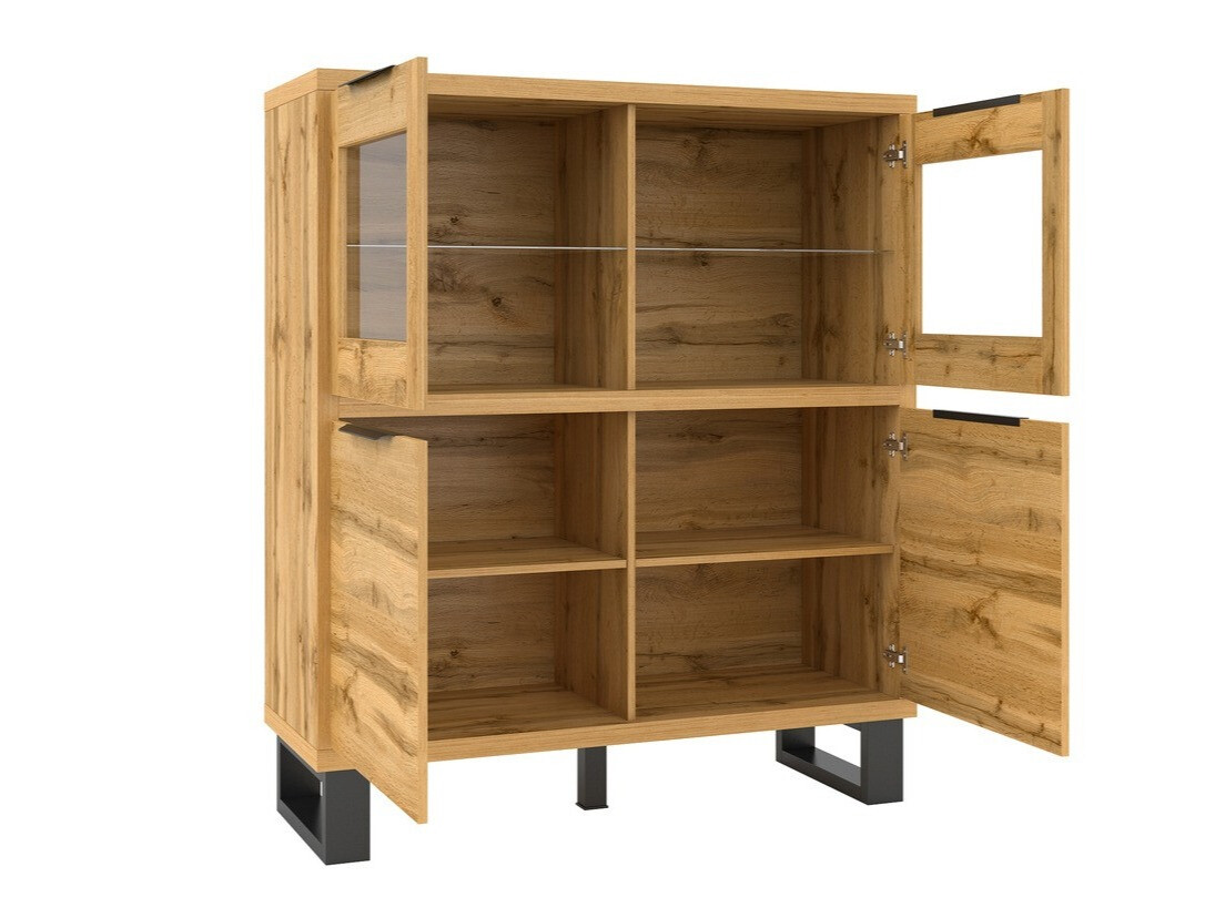 Regal Avicavu 103 (Wotan hrast + Črna)