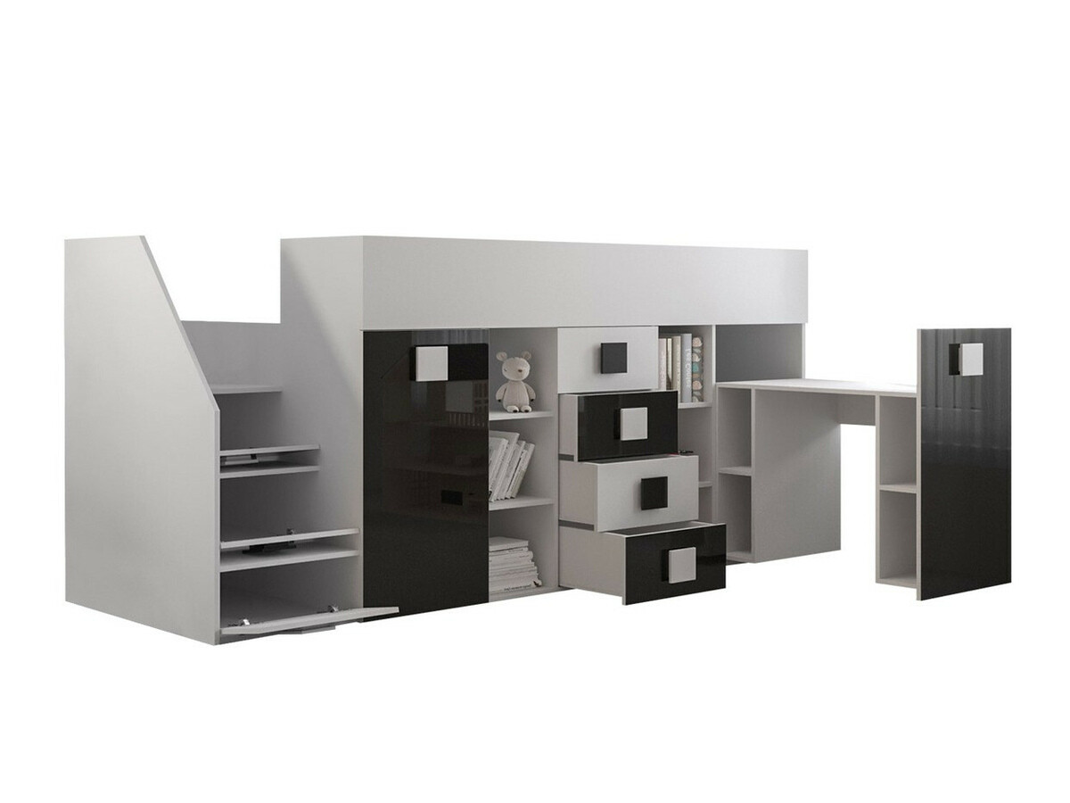 Visoka postelja Hartford 366 (Bela + Sijaj bela)