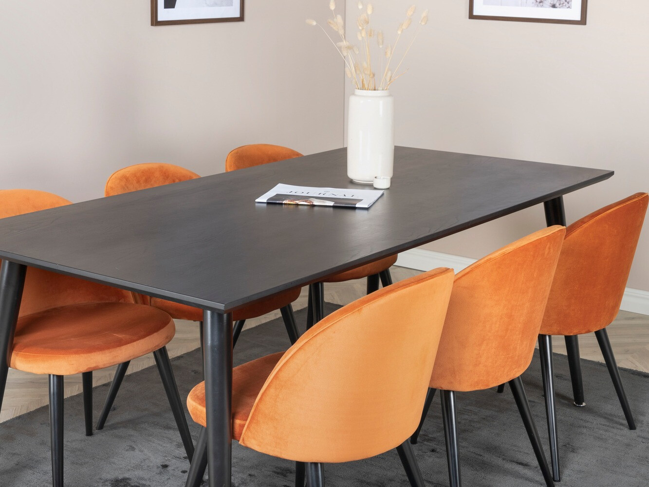 Jedilniški komplet Dallas 1335 (Oranžna + Črna)