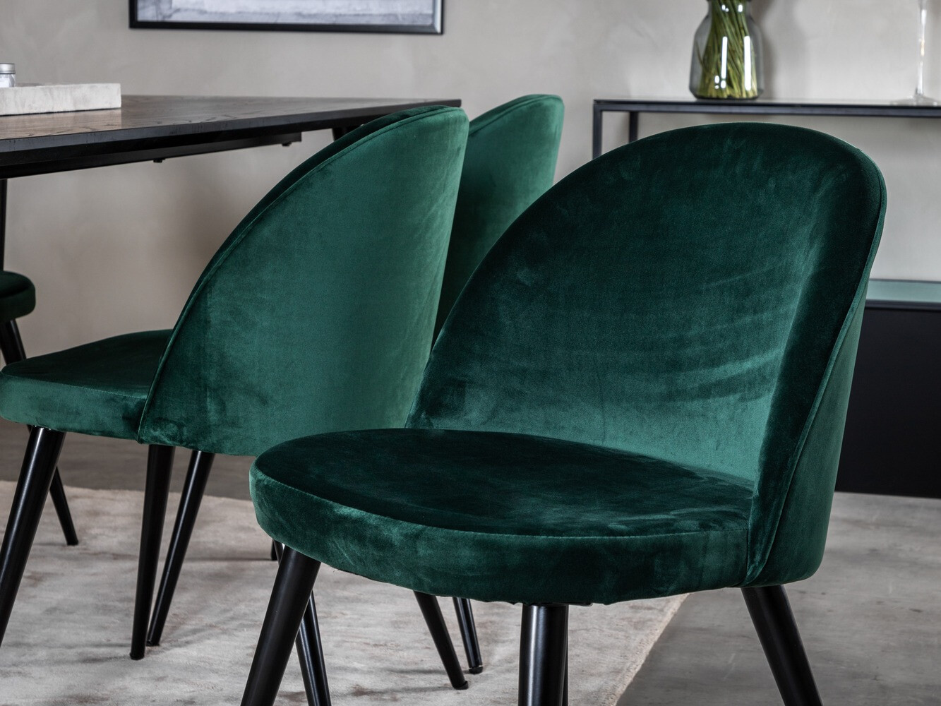 Jedilniški komplet Dallas 1335 (Zelena + Črna)