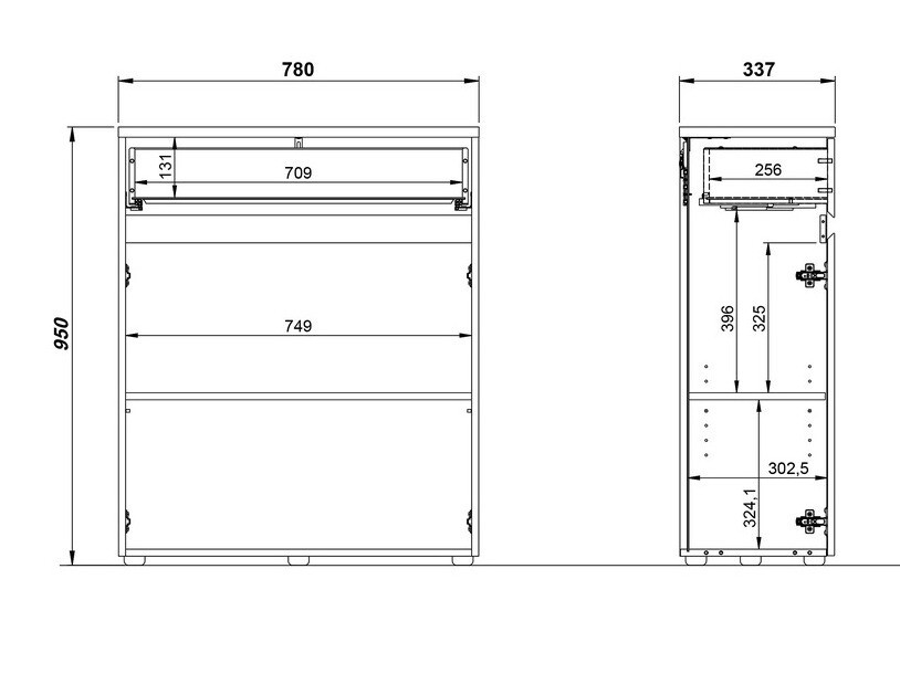 Prostostoječa Kopalniška omarica Deltei 102