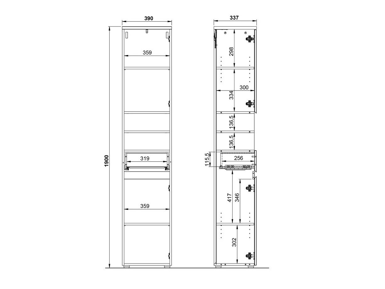 Prostostoječa Kopalniška omarica Deltei 103