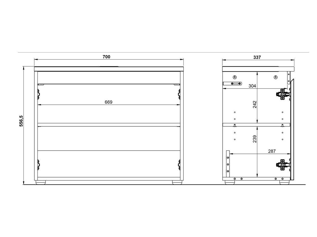 Prostostoječa kopalniška omarica za umivalnik Deltei 104