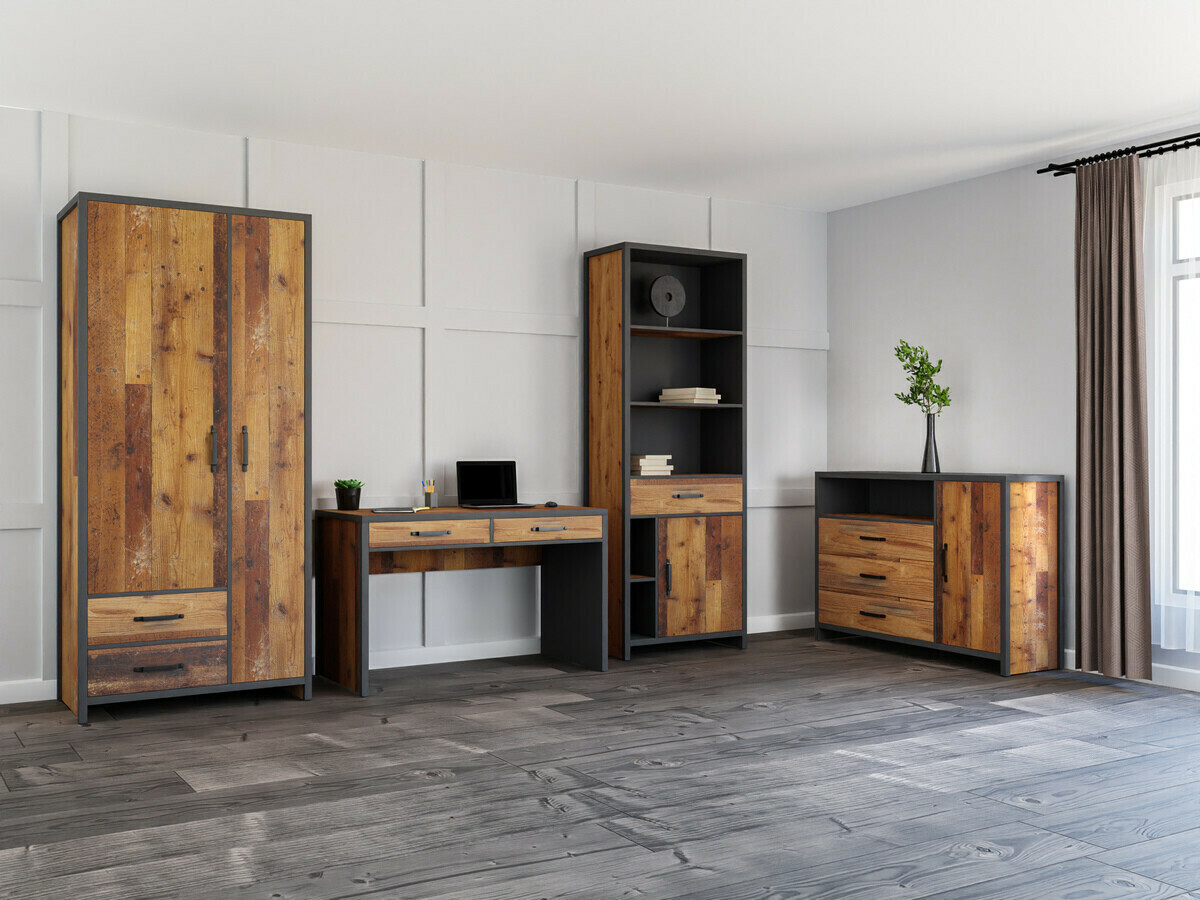 Garderobna omara Belsera 110 (Rjava + Matera siva)