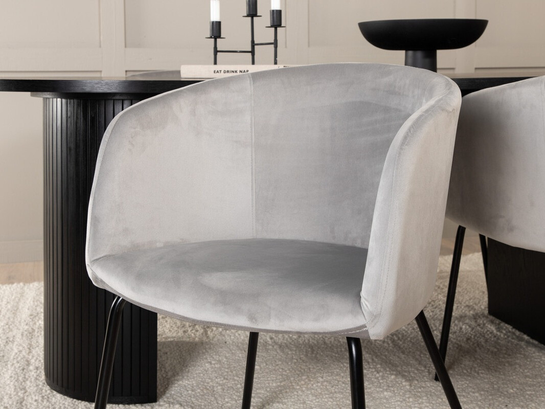 Jedilniški komplet Dallas 3313 (Črna + Svetlo siva)