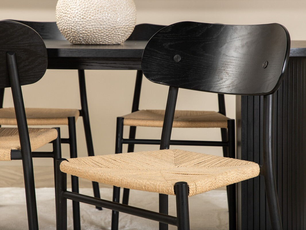 Jedilniški komplet Dallas 3314 (Črna + Svetlo rjava)