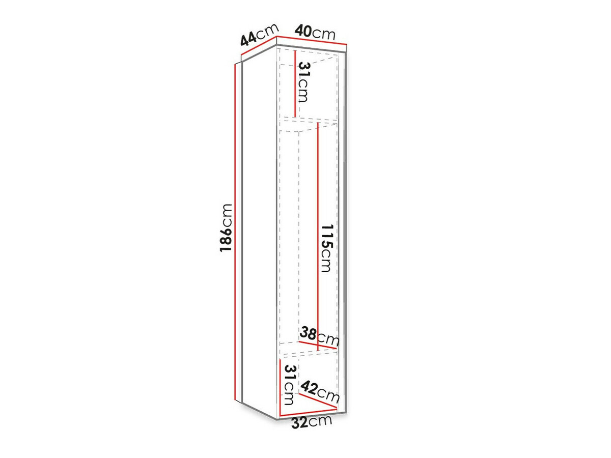Garderobna omara Hartford 369 (Grafit)