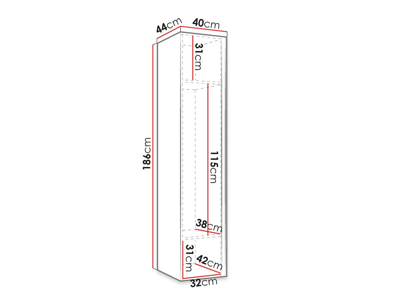 Garderobna omara Hartford 370 (Artisan hrast + Črna)