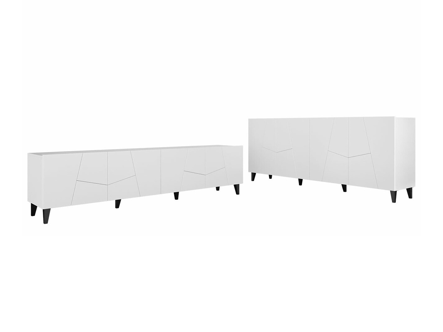 Komplet za dnevno sobo Charlotte 182 (Bela + Črna)