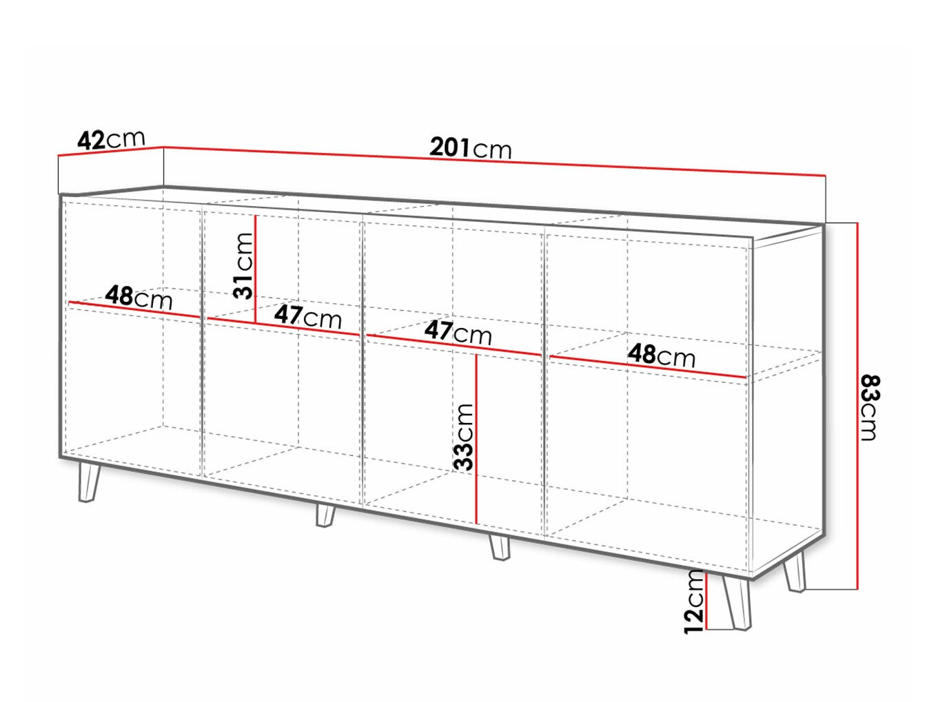 Omarica Charlotte 180 (Bela + Črna)