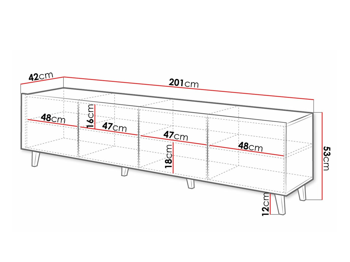 TV-omarica Charlotte 181 (Bela + Črna)