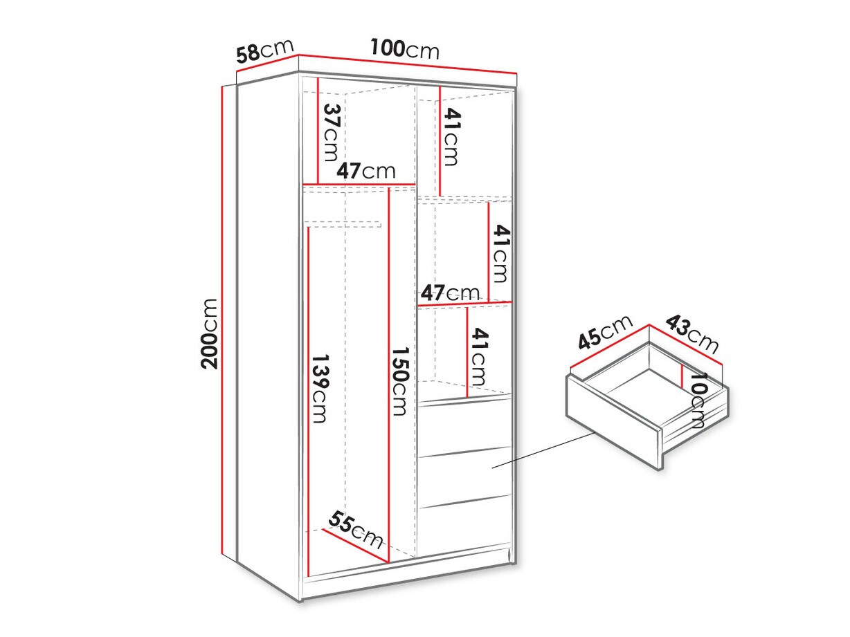 Garderobna omara Collis III (Wotan hrast)