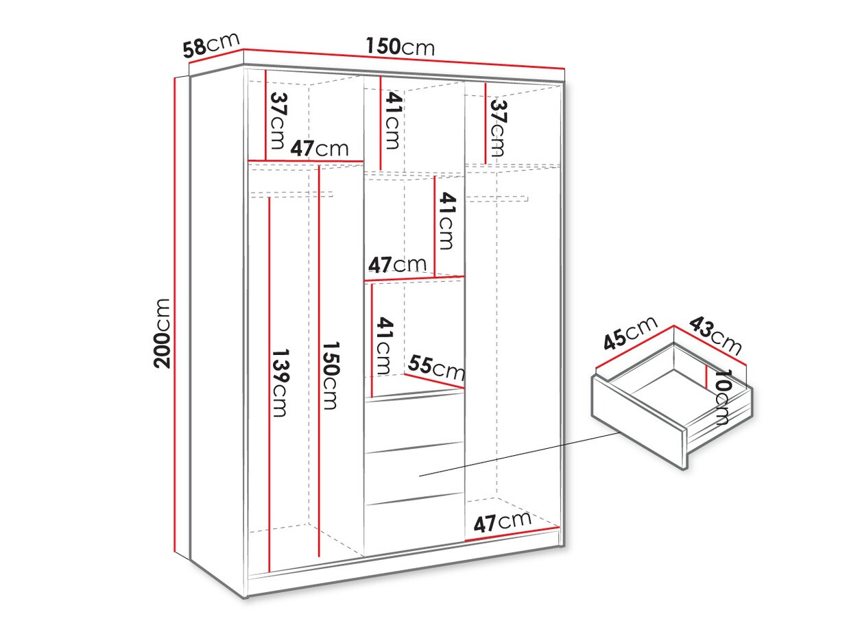 Garderobna omara Collis IV (Bela)