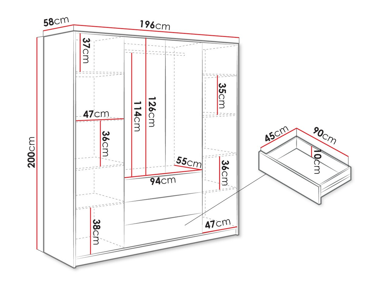 Garderobna omara Collis V (Bela)
