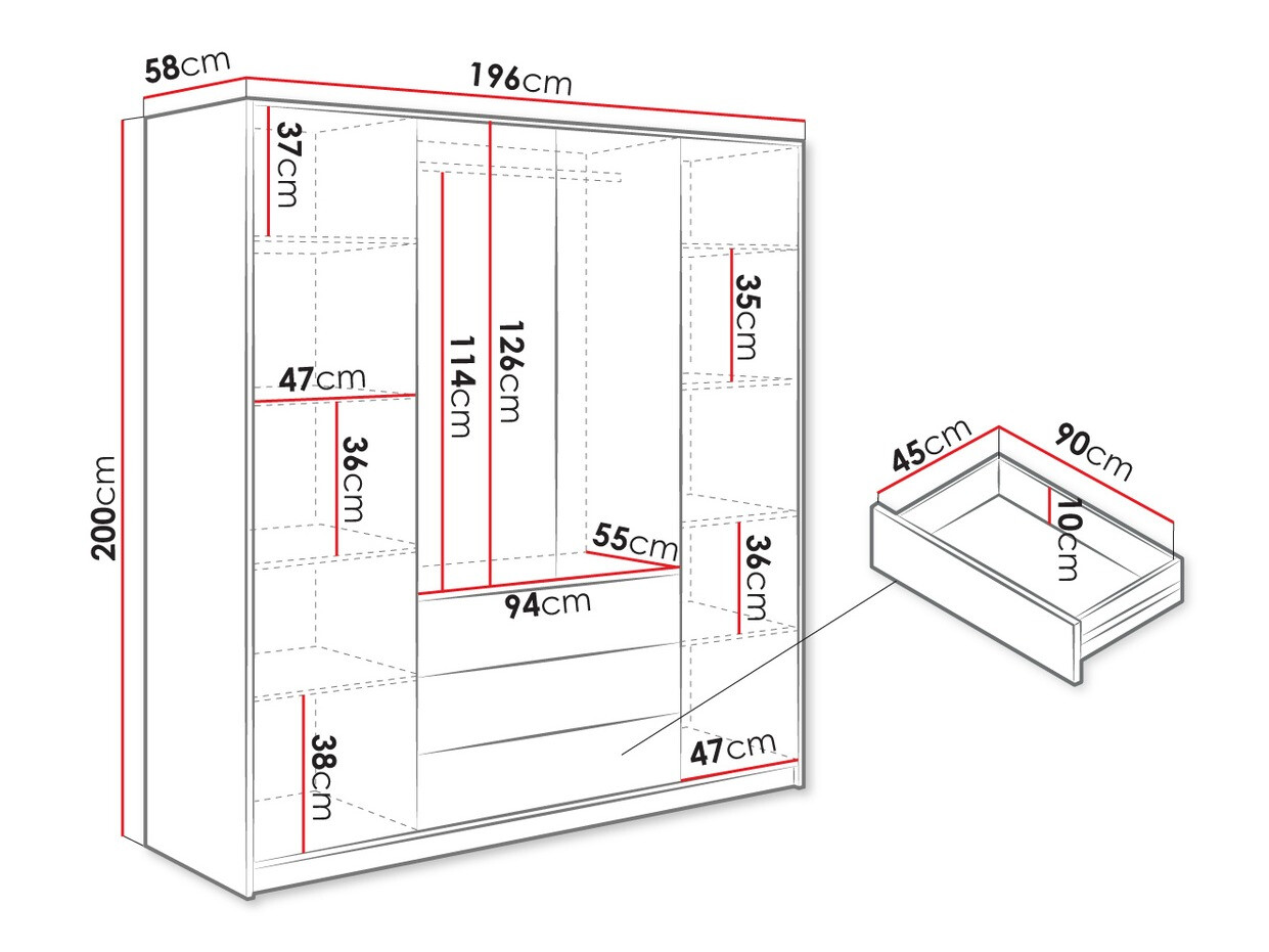 Garderobna omara Enolevo 114 (Wotan hrast)