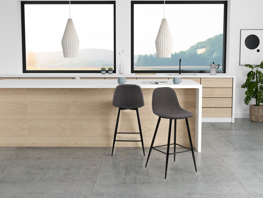 Srednje visok barski stol Norsica 175 (Temno siva)