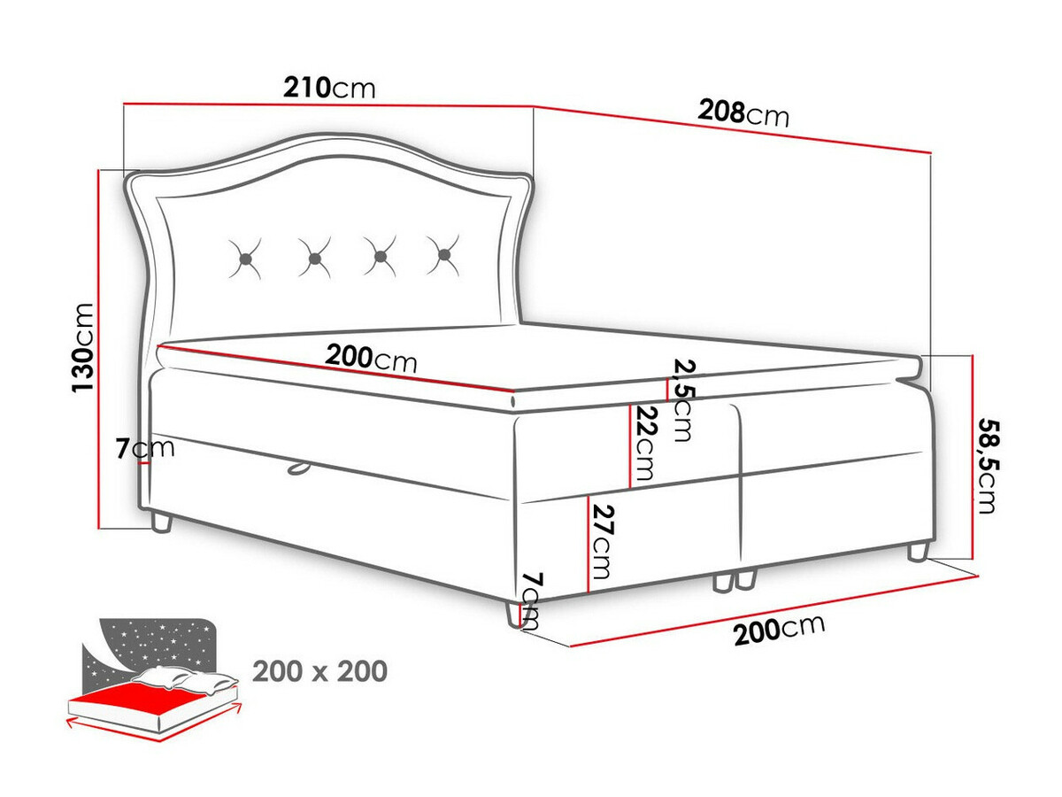 Boxspring postelja Oleum (Magic Velvet 2206)