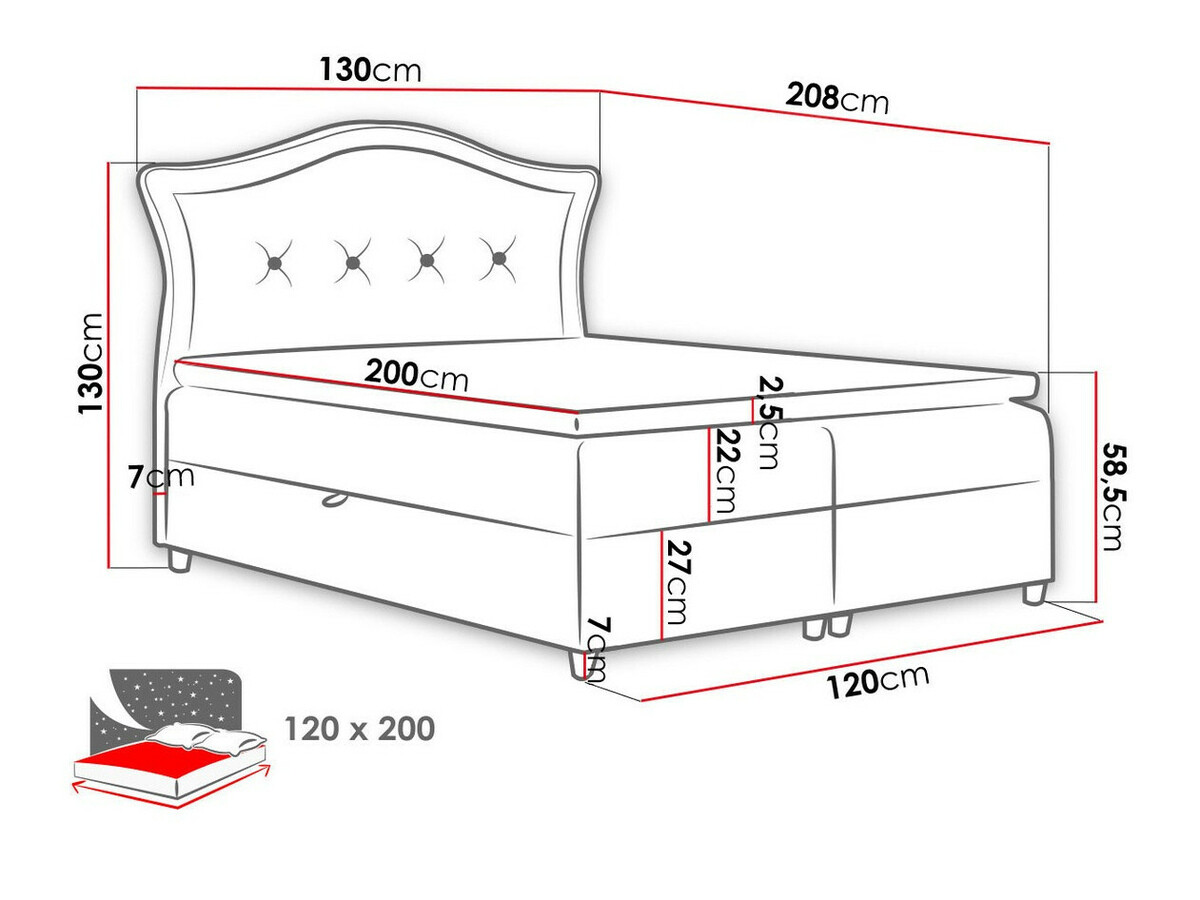 Boxspring postelja Oleum (Magic Velvet 2207)