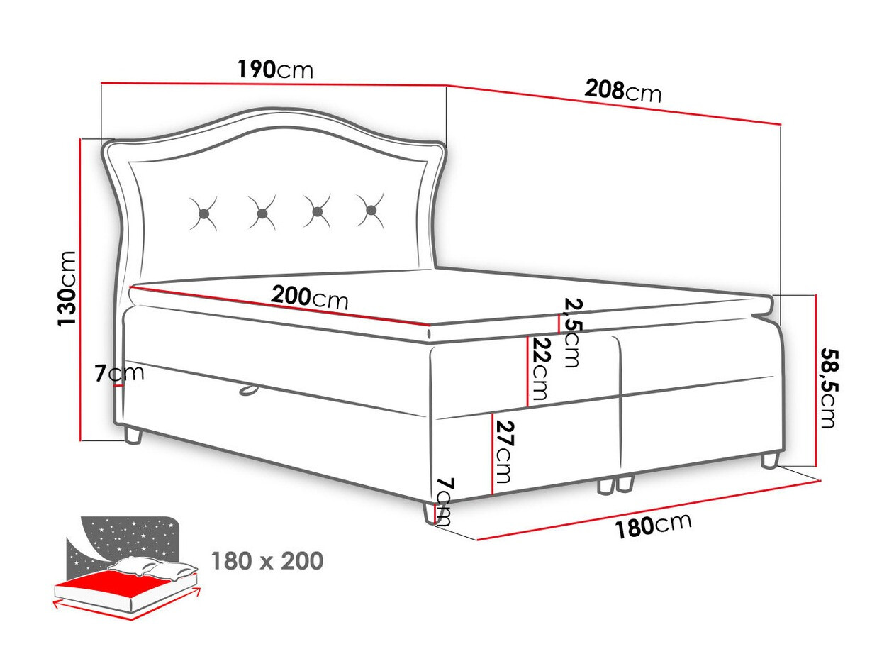 Boxspring postelja Oleum (Magic Velvet 2260)