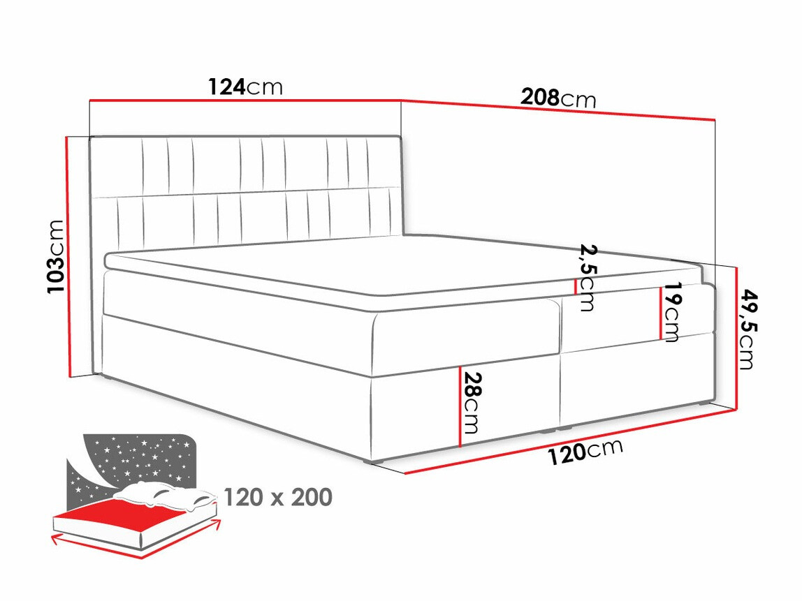 Boxspring postelja Pons (Kronos 02)
