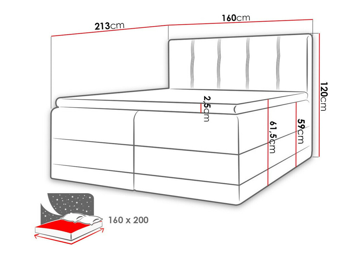 Boxspring postelja Villa (Kameleon 15 + Kameleon 63)