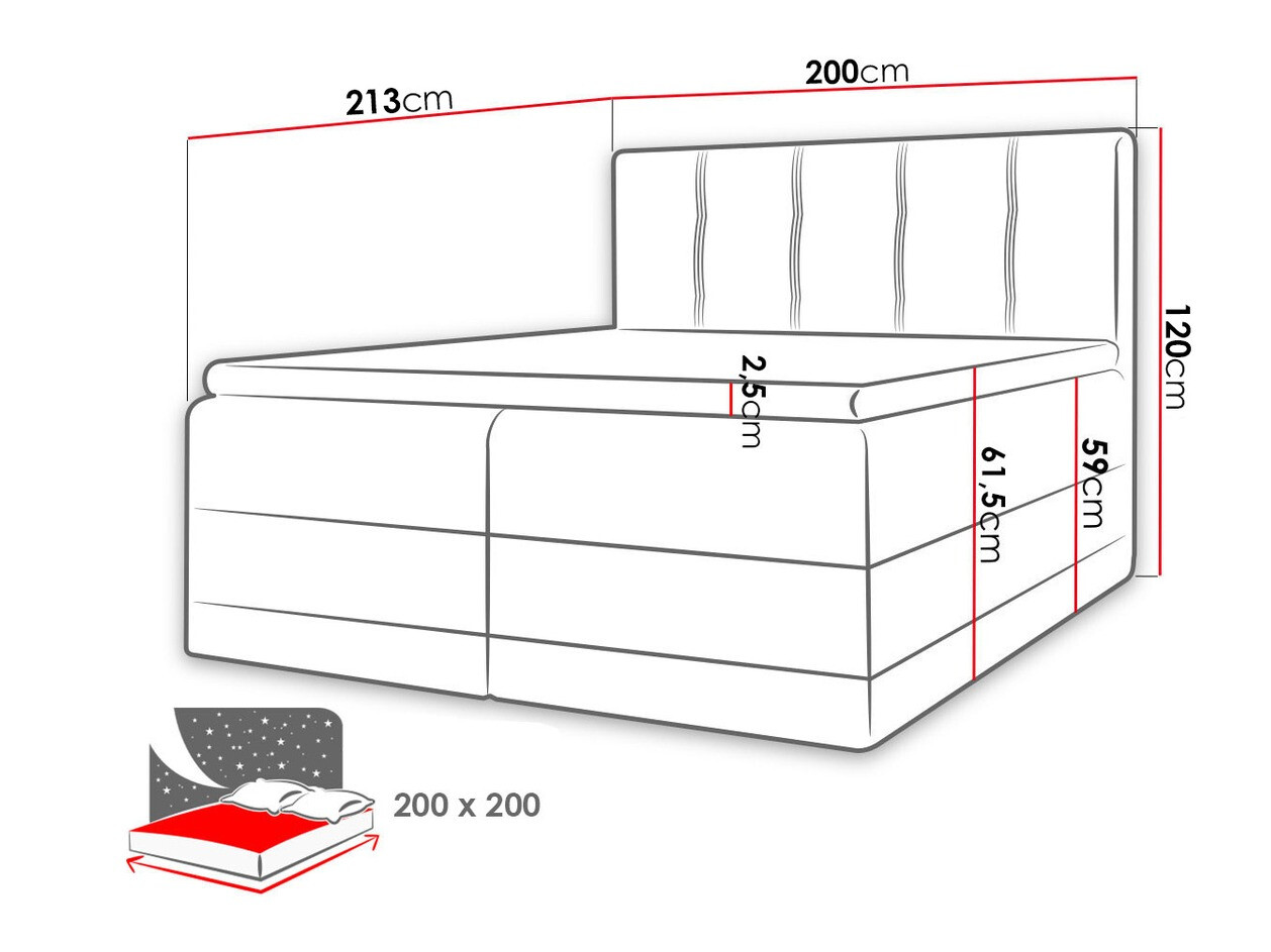 Boxspring postelja Villa (Kameleon 9 + Kameleon 29)