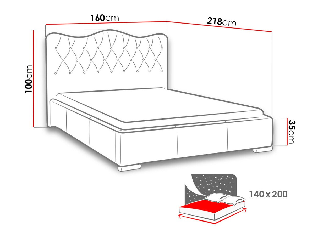 Postelja Baltimore 141 (Soft 017)