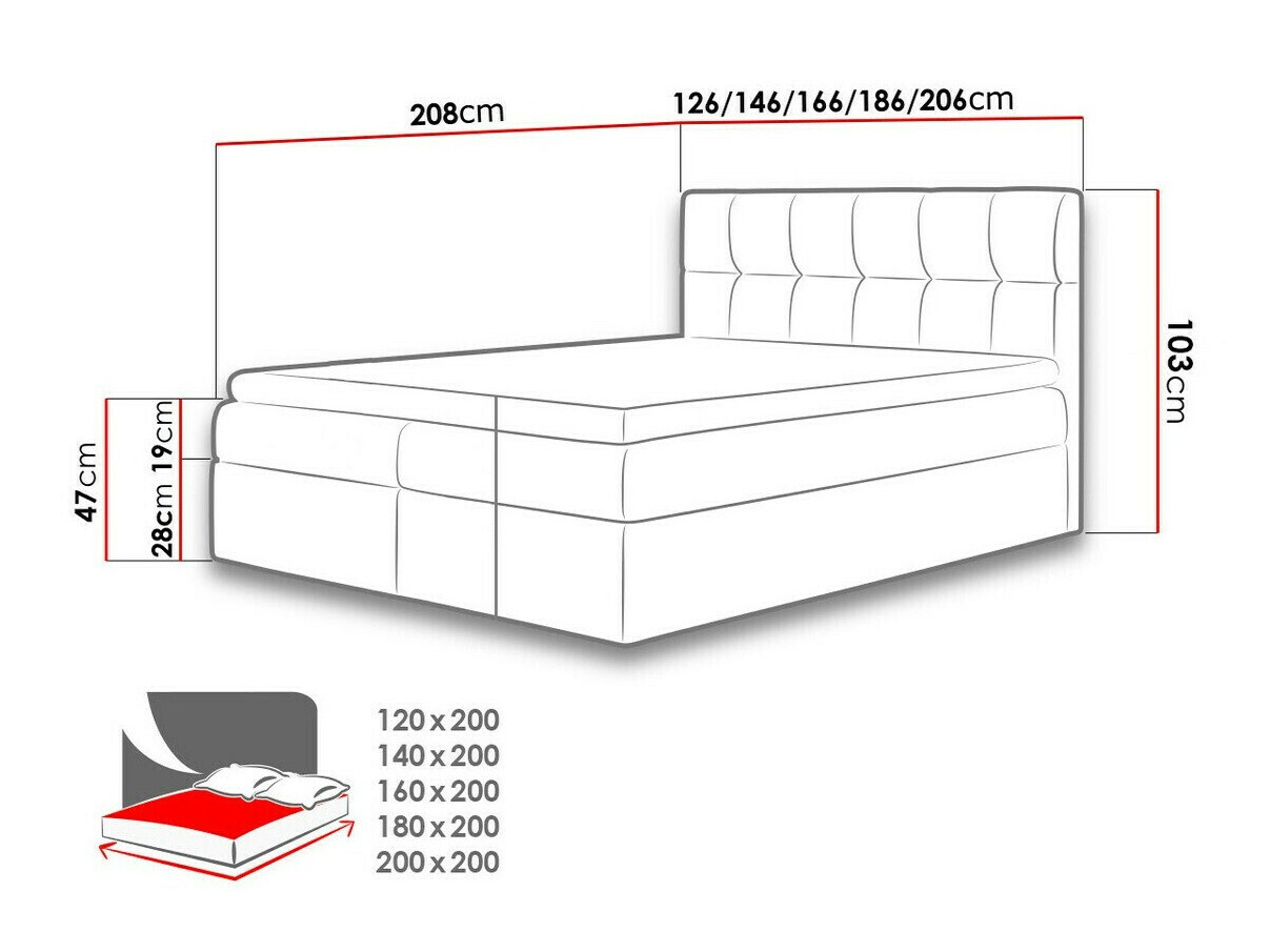 Boxspring postelja Aedes (Soft 011)