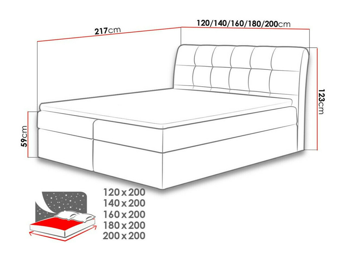 Boxspring postelja Campania (Soft 017)
