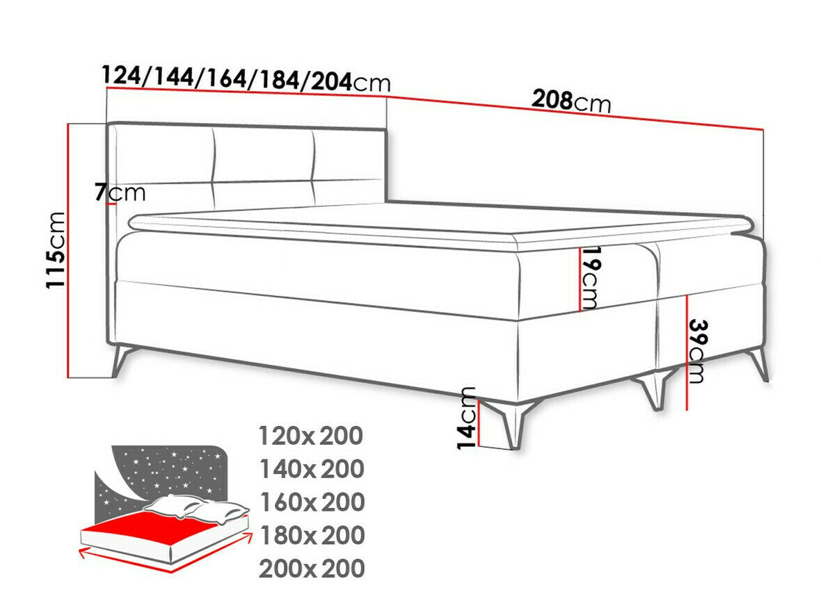Boxspring postelja Harena (Soft 010)
