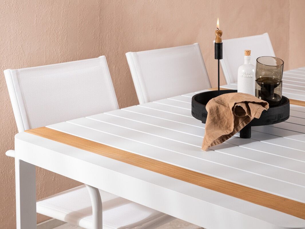 Vrtna miza Dallas 2834 (Bela + Rjava)