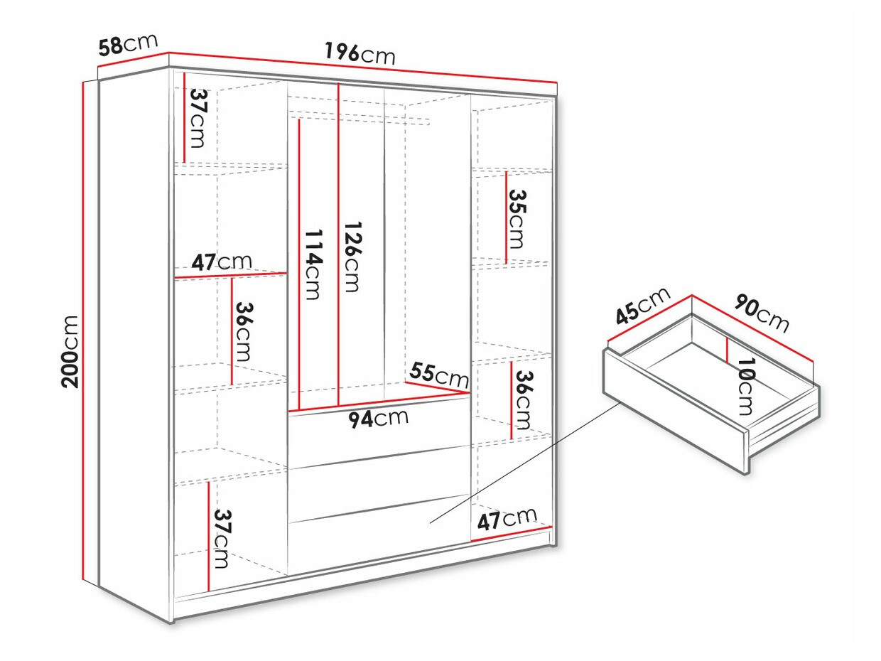 Garderobna omara Musum I (Črna + Zlata)