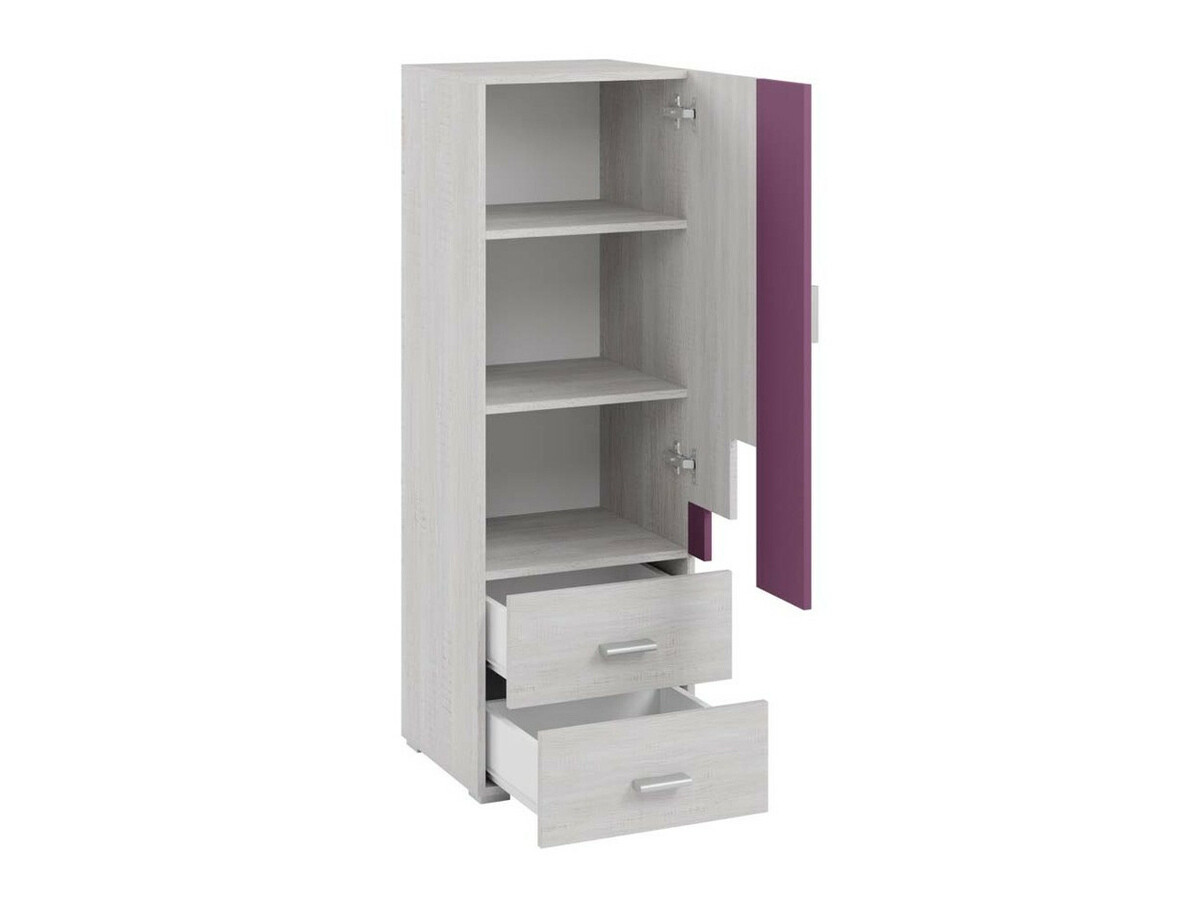 Komplet pohištva za otroško sobo Omaha D142 (Vijolična + Beljen bor)
