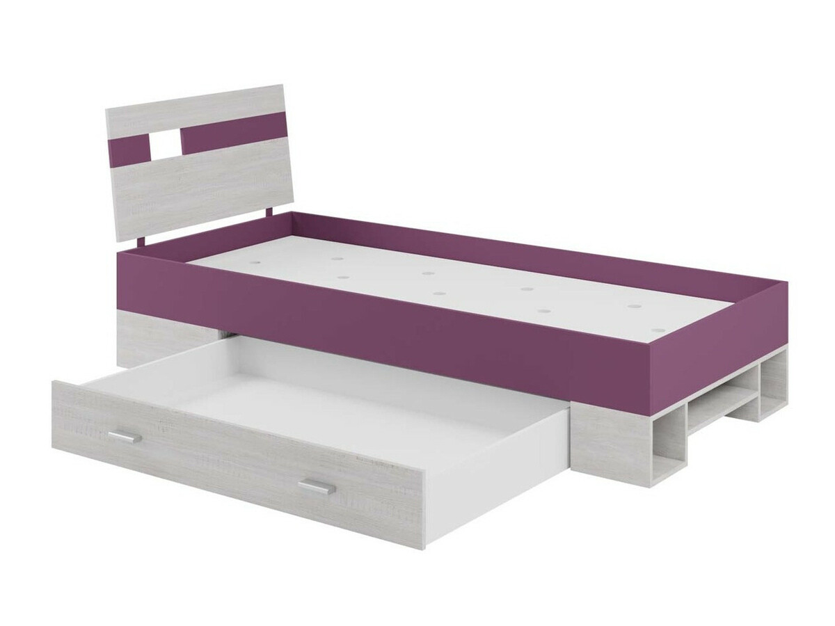 Komplet pohištva za otroško sobo Omaha D142 (Vijolična + Beljen bor)